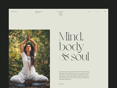 Jéssica Lopez — Intro | Desktop body desktop grid hero layout masthead meditate meditation mind navbar navigation soul typography voyage yoga yoga pose
