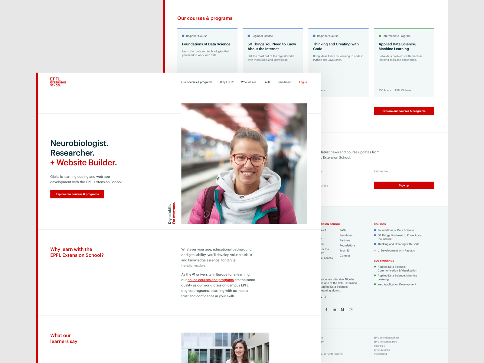 EPFL Extension School — Home Desktop by Jason Reynolds on Dribbble