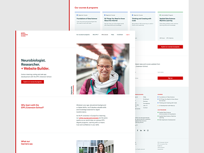 EPFL Extension School — Home | Desktop education epfl frontend development hero home homepage lausanne learning switzerland ui university ux