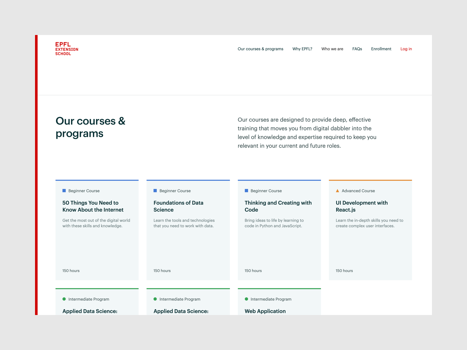EPFL Extension School — Courses & programs Desktop by Jason Reynolds