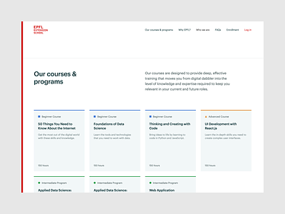 EPFL Extension School — Courses & programs | Desktop design education epfl frontend development lausanne learning switzerland ui university ux