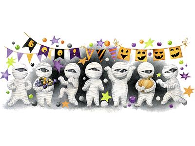 Cute Halloween mummies