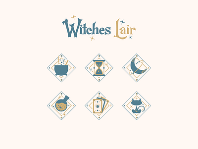 Witches Lair - Badge/icon set branding graphic design icon illustrator