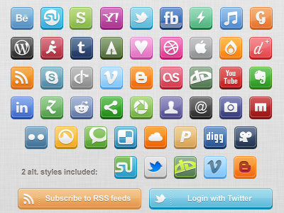 3d pixel social icons