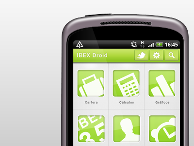 Ibexdroid android app green interface market stock