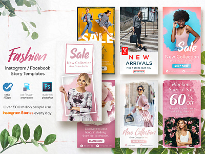 Fashion Instagram/Facebook Story Templates banner ad banner ads branding facebook fashion instagram ads modern social media