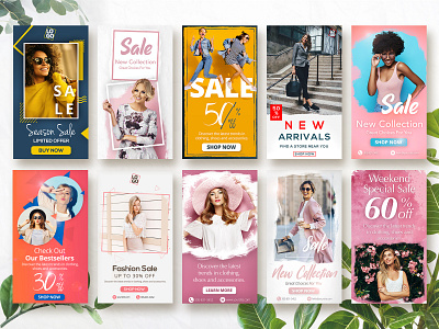 Fashion Instagram/Facebook Story Templates banner ad banner ads design facebook fashion instagram ads web