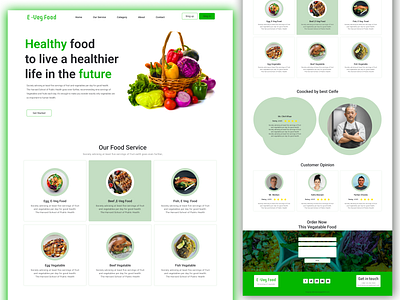 E-veg Food landing page