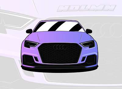 Audi RS3 • Lavender graphic design illustration vector