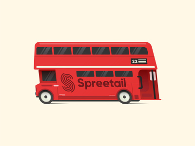 Double-decker Spreetail Bus bus doubledecker england ill illustration london uk unitedkingdom