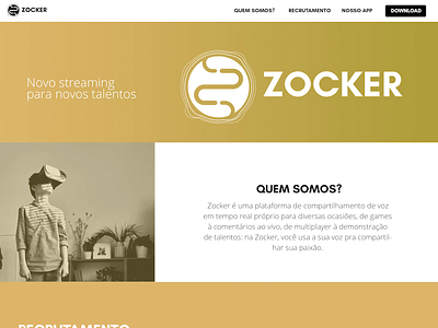 Zocker Live Recruitment Website Prototype + Audiovisual Content audiovisual branding content logo prototype soccer streaming ui ux web design