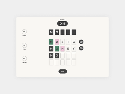 Wordle Multiplayer app design desktop game minimalistic scrabble ui ux vintage wordle