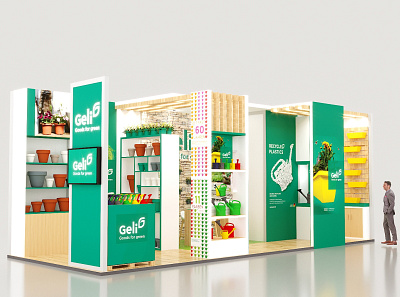 GELI BOOTH 3d booth branding exhibition graphic design logo trademark booth