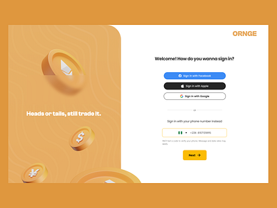 Simple Login Page for a trading platform 3d animation appdesign branding design graphic design logo negativespace productdesign typography ui uiux