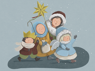 Illuustration of Carolers