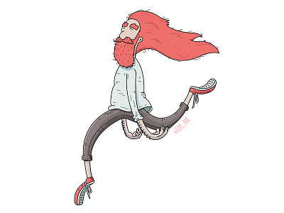 Hipster 1 beard color design hipster illustration sticker