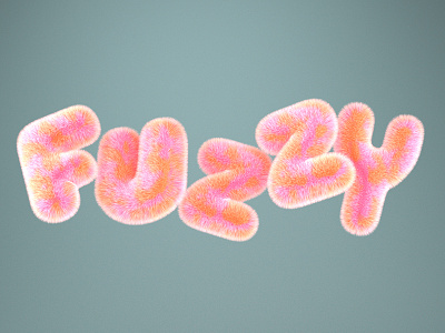 Fuzzy 3d branding colors design digital graphic illustration logo typography