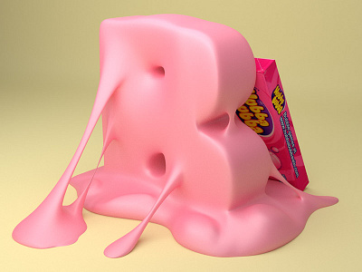 B is for Bubblegum 3d art candy color design digital food illustration sweet typography