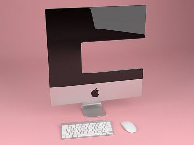 C is for Computer 3d apple art color design digital illustration mac typography