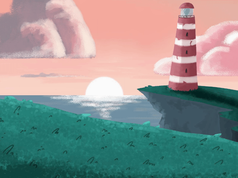 Lighthouse animation color design gif illustration landscape