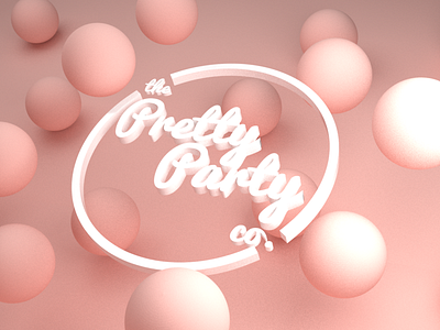 the Pretty Party co. 3d art branding color colors colour colourpallet design digital drawing graphic illustration light logo typography