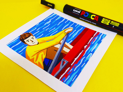 Rowing art color colour colourpallet drawing graphic illustration ink markers paint pens posca rowing yellow