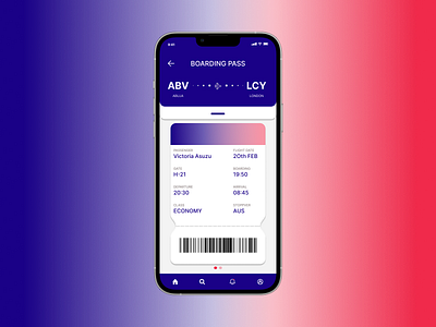 #Daily UI Day 024 Boarding pass app design ux