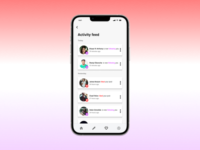 #DailyUI  Day 047 Activity Feed