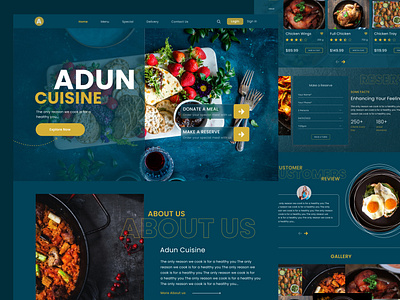 Adun Cuisine Restaurant Landing page