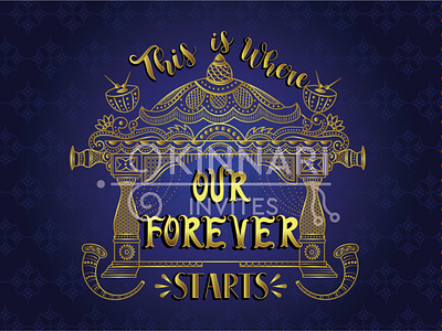 Our Forever Starts - Indian wedding invitation, royal e-invite