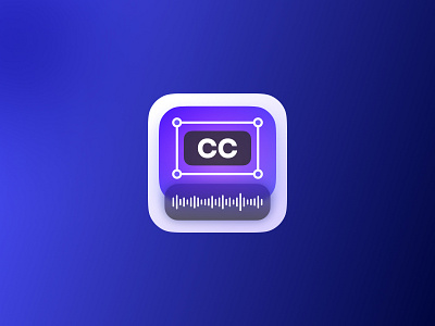 Video Captions App Icon app icon application appstore audio automatically captions design gradient icon illustration logo product subtitle video video editor