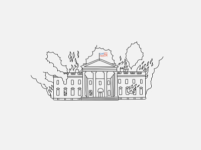 The White House on fire blacklivesmatter casa blanca design fire fuego game over house illustration on fire protest usa washington washington dc