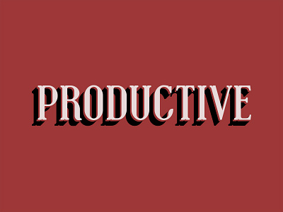 Productive font lettles productive red typography