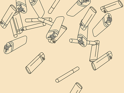 Cigars & Lighters cigar drug fire illustration lighter outline