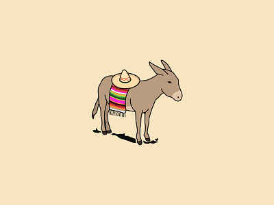 Burro Mexicano burro donkey hat lines mexicano mexico sarape sombrero