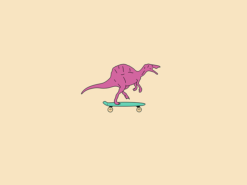Dinosaur on a Pennyboard skateboarding skaters skating colors funny dinosaurs skate skateboard pennyboard dinosaur