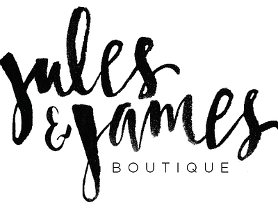 Jules & James Logo branding fashion boutique hand lettering logo watercolor