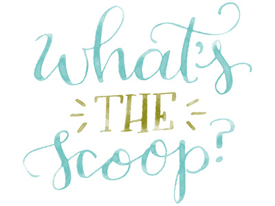 Whats The Scoop? brush lettering calligrapghy handlettering watercolor