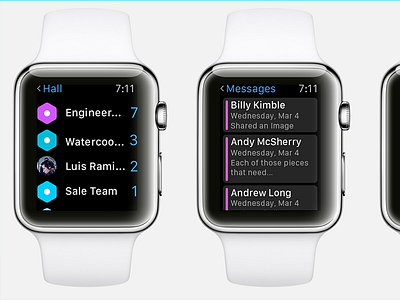 Hall on Apple Watch app apple chat design ui ux watch
