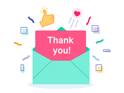 💌Thank you note email illustration