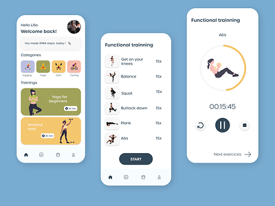 Sport app app application countdown dailyui design fitnessapp illustration mobile sportapp ui
