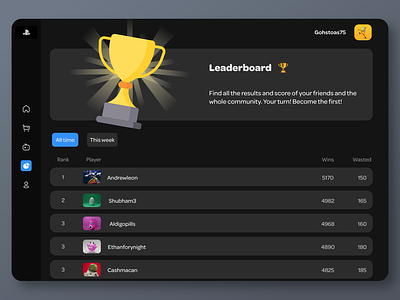 Leaderboard - Game interface