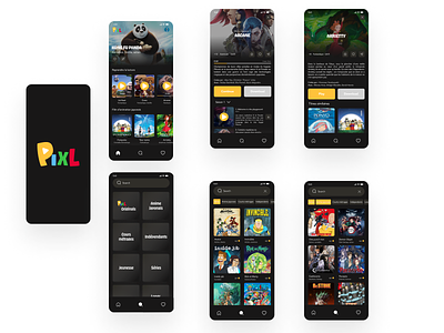 PIXL - VOD app animation app design interface mobile ui vod