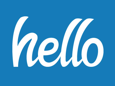 Hello blue hello idea logo type typography white word