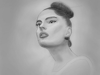 Wacom Drawing black drawing female girl gray portrait wacom white