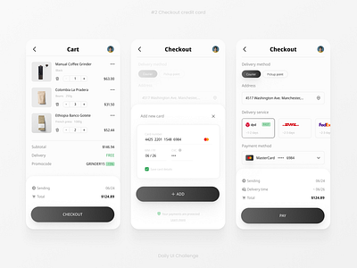 Daily UI #2 Checkout credit card cart checkout coffee credit card daily ui daily ui 2 dailyui ecommerce ui