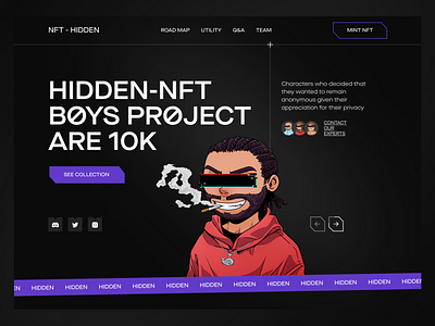 Hidden - Crypto NFT animation crypto design landing nft site ui ux web webdesign