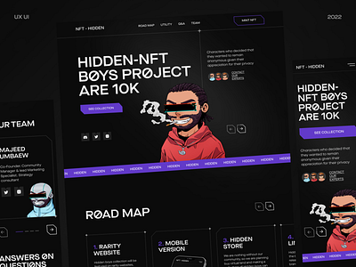 Hidden - Crypto NFT animation crypto design landing nft site ui ux web webdesign