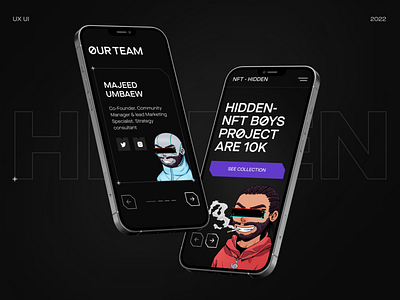 Hidden - Crypto NFT animation crypto design landing nft site ui ux web web design