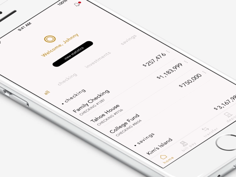 Concept of a Bank App app app concept application bank design finance ios money ui ux